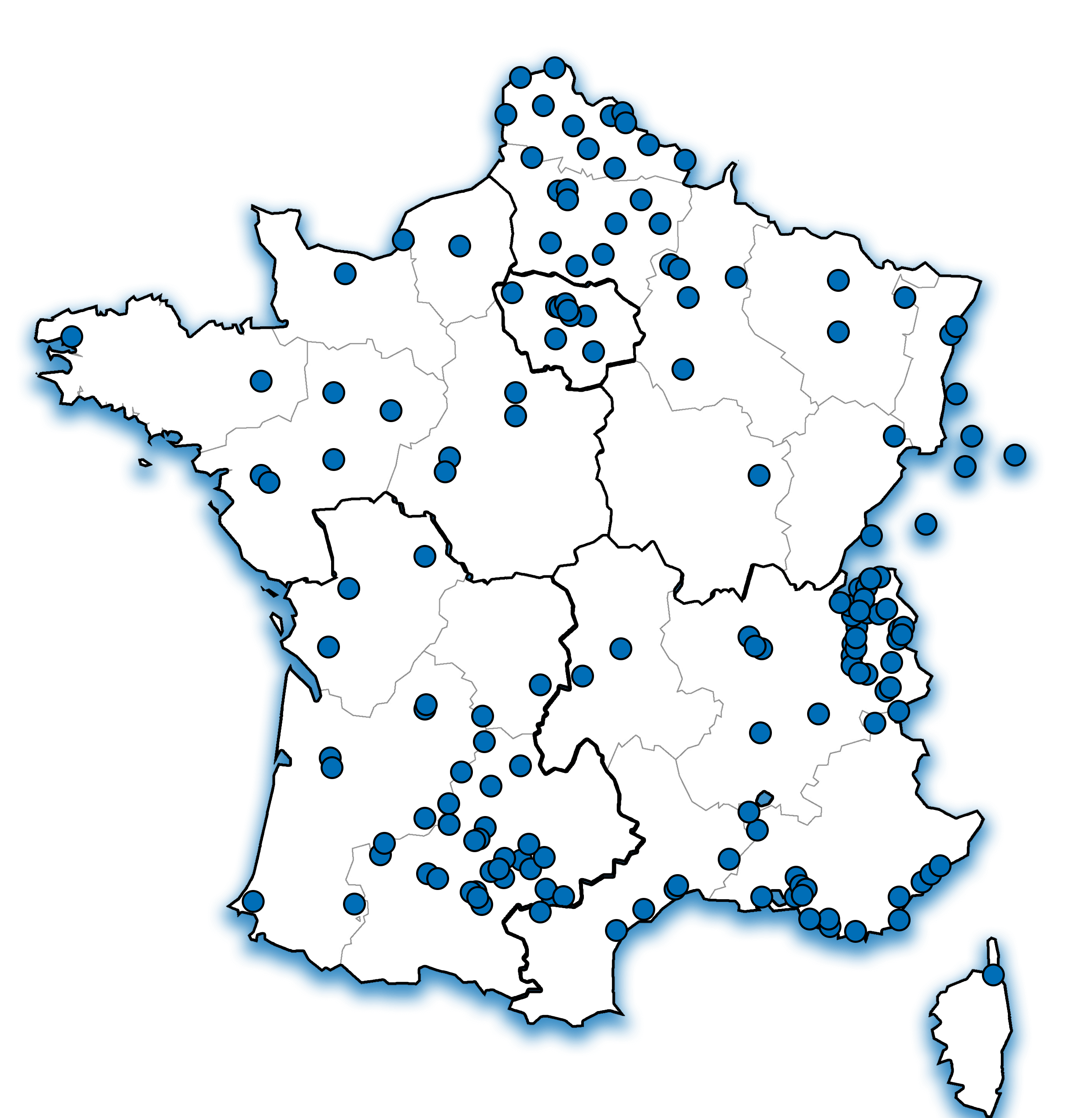 Carte France POP CELESTE Carte France POP CELESTE